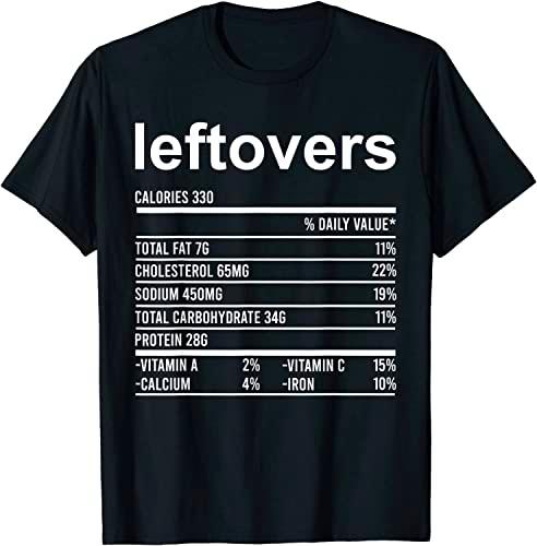 Funny Thanksgiving Food Apparel, Leftovers Nutrition Facts T-Shirt