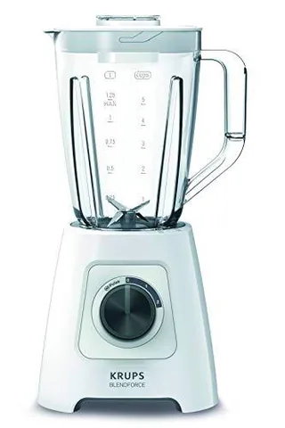 Krups kb4201?Blend Force batidora, 1.25?l), color blanco, plástico