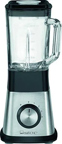 Clatronic UM 3644 de acero inoxidable batidora con función de hielo y compartimento de 4 cuchillos de acero inoxidable