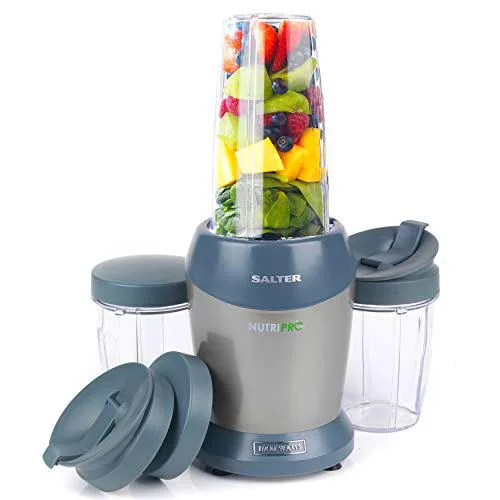 Salter EK2002SILVER NutriPro Super Charged - Batidora extractora de nutrientes multiusos
