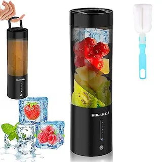 Batidora portátil, 460 ml, mini batidora USB recargable con 6 cuchillas y cepillo batidora personal para batidos