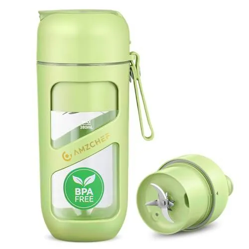 AMZCHEF Batidora de Vaso Portatil - Mini Batidora al Vacío para Batidos y Smoothies