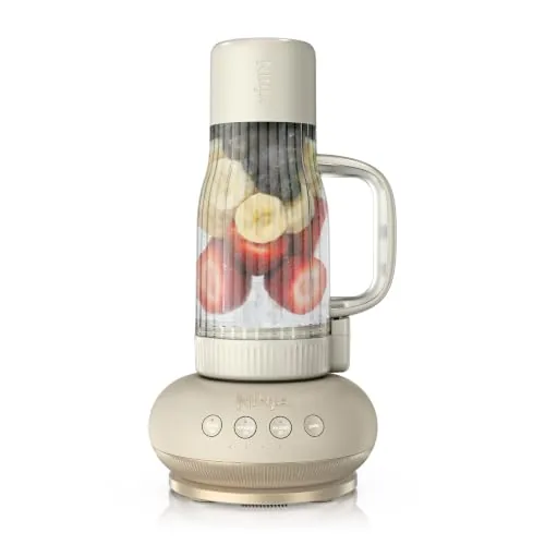Ninja BlendBoss, Batidora con Vaso Portátil, Color Arena DB351EUSD1 | Batidora Individual con Vaso Extraíble