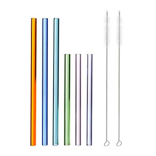 relaxdays Pajitas de Colores, Reutilizables, Rectas