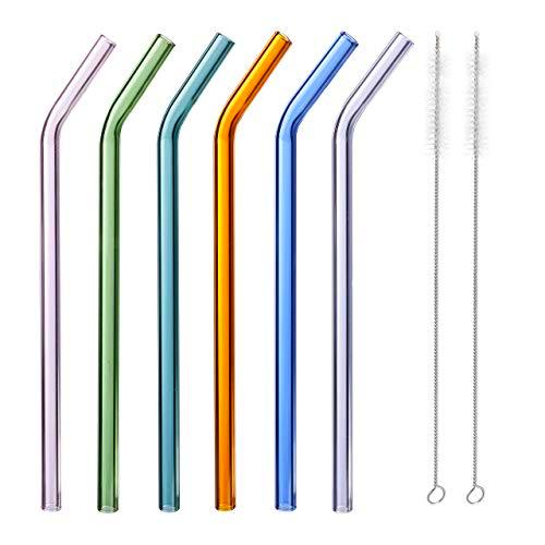 relaxdays Pajitas de Colores, Arqueadas, Reutilizables