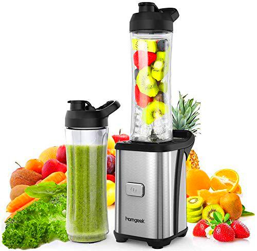 homgeek Batidora de Vaso, 350W Licuadora Batidora Portatil