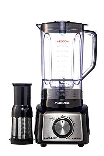 Mondial - Batidora de mano (L1000B1), de Color Negro y Acero Inoxidable