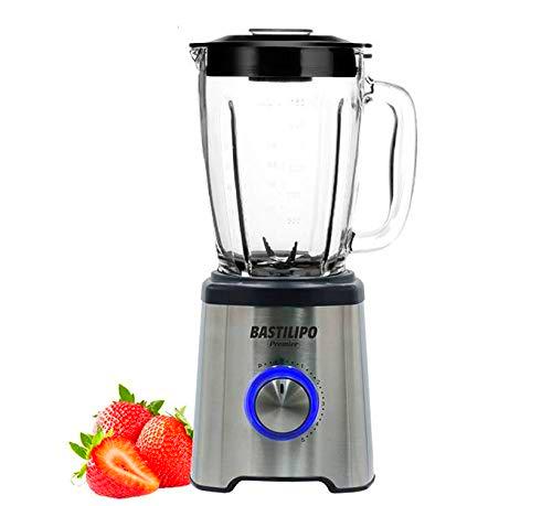 Bastilipo - BVA-1200S - Batidora de mesa de 1200W de 5 velocidades y jarra de cristal de 1.75 Litros