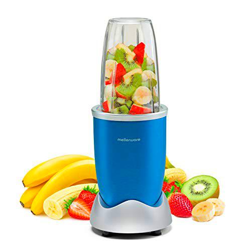 Mellerware - Batidora de vaso individual Smooth! | 1000W | Extractor de nutrientes | Batidora batidos y Smoothies | Movimiento ciclónico | Incluye accesorios | Procesador de alimentos Azul