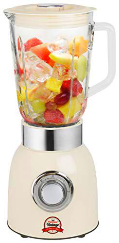 Bestron Batidora de Diseño Retro, Vintage, 850 W, 1,5 Litros, Beige