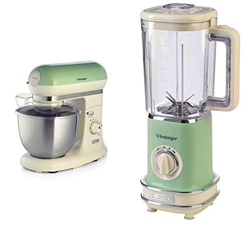Ariete 1588/04 Robot De Cocina, Color Verde + 568/04 Batidora De Vaso Vintage