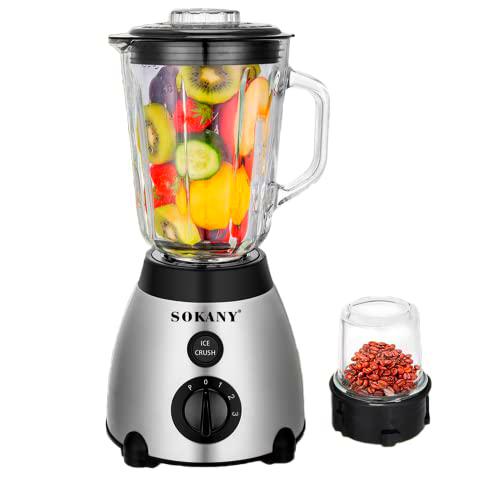 Batidora de Vaso 400W · Licuadora Profesional · Batidora Smoothie · 3 Velocidades · Batidora acero inoxidable · 8 cuchillas · Picador de hielo · Jarra 1500 ml