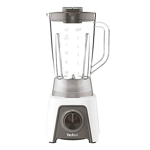 Tefal Blendeo BL2C01 Batidora de vaso | Motor de 450 W | 1,5 litros de capacidad | 2 velocidades + función pulse | Cuchillas Duraforce | Ventosas para un soporte seguro | Blanco/Gris