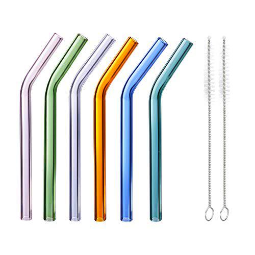 relaxdays Pajitas de Colores, Arqueadas, Reutilizables