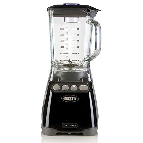 Boretti B200 - Batidora de cristal, 1080 W, color blanco y negro