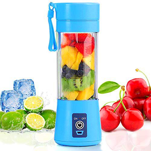 Mini licuadora portátil, Topspitgo Mezclador de frutas de tamaño personal Eléctrico USB Taza de exprimidor recargable Máquina de mezcla de frutas Baby Travel 380ml, Six Blades