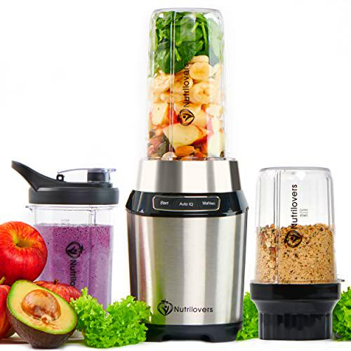 Nutrilovers NUTRI-BLENDER Batidora de pie "Mix &amp; Go" [1000W] Smoothie Maker