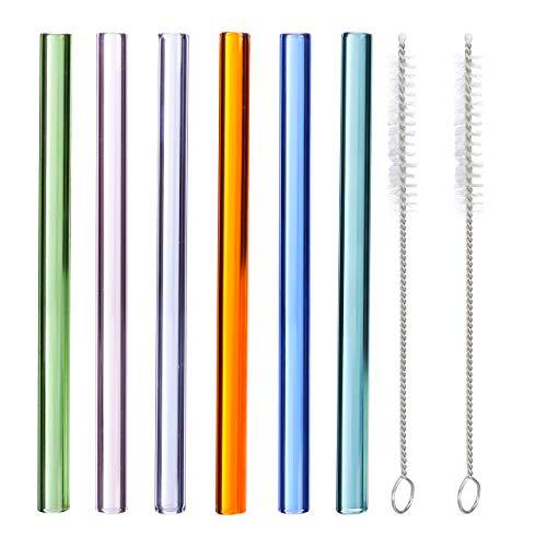 relaxdays Pajitas de Colores, Reutilizables, Rectas