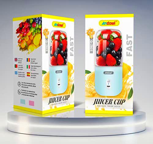 Deals -Andowl- Mini exprimidor 300 ml 35 W USB Recargable Batidora