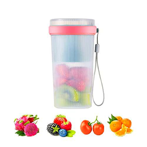 Licuadora Jugo Naranja Mezclador uva Cortador Frutas Fresa Portátil Mini Licuadora Casera (Rosa)
