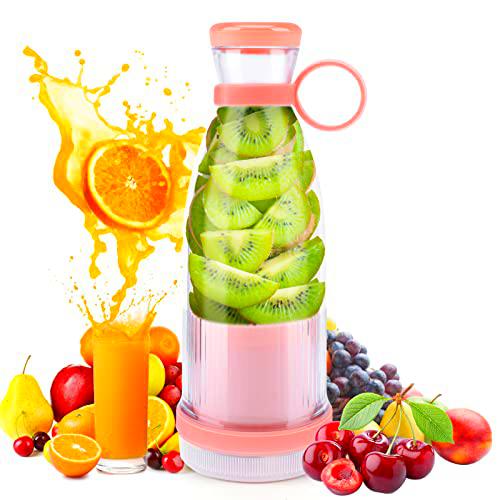Botella Batidora Portatil, Bestcool USB recargable Mini licuadora para batidos multifuncional mezclador fresh juice botella batidora fresco con asa para batidos de leche de frutas hogar viajes regalo
