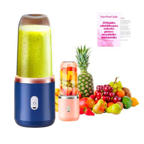NEO HEROES Licuadora Portatil - Mini Batidora Portatil con Libro Electronico de Recetas de Smoothies