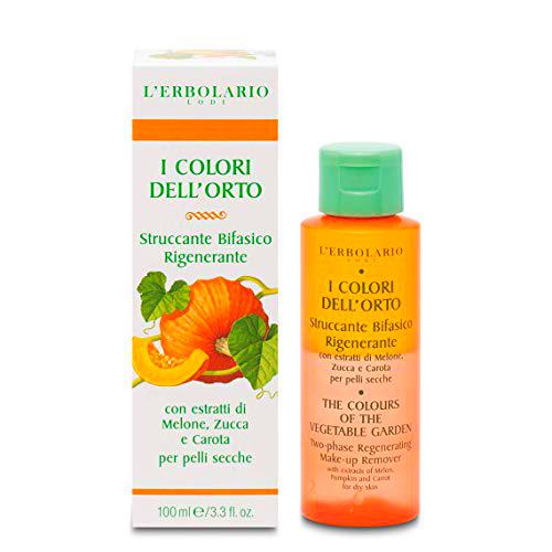 L'ERBOLARIO L'Erbolario Regenerierender 2 Phasen Make-up Entferner mit Pflegender Wirkung für Trockene Haut COLORES DEL HUERTO DESMAQUILLADOR BIFASICO 100ml, Plástico