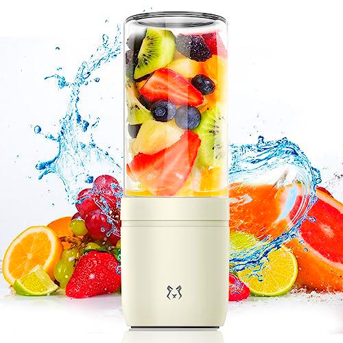 Licuadora Portátil 350ml, Batidora Portátil USB, mini Licuadora Fruta con 4 Cuchillas para Hogar Oficina Viajes Exteriores
