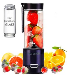 ROSEVIEW Licuadora portátil de vidrio de borosilicato de alta resistencia al calor