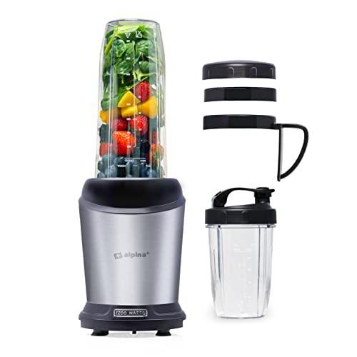 Alpina - Máquina de batido con vaso (1200 W), color plateado
