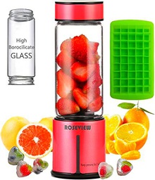 Batidora portátil de batidos botella de vidrio Mini recargable de mano trituración de hielo batidos taza exprimidor USB inalámbrico batidos personales mezclador de frutas jugo deporte viaje saludable