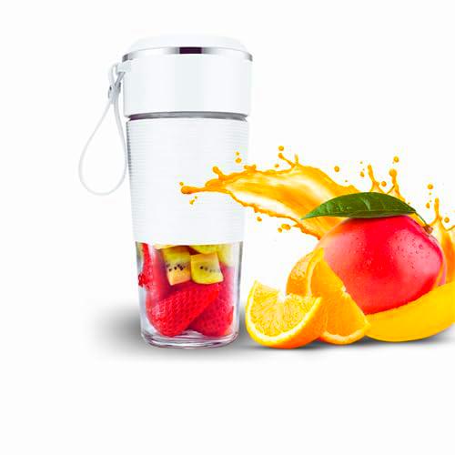 Licuadora de Vaso Portatil de Cristal | 300ml Color Blanco Polar | Licuadora para Zumos y Batidos | Licuadora para Verduras y Frutas