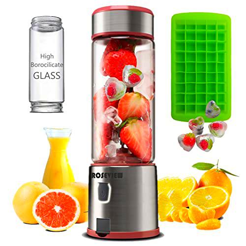 Batidora portátil de batidos botella de vidrio mini recargable de mano trituradora de hielo batidos taza exprimidor USB inalámbrico fabricante de batidos personales mezclador de frutas jugo deporte