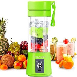 TopAufell Licuadora portátil,mezclador recargable por USB,mini licuadora de 380 ml para batidos de frutasy batidos conseis cuchillas en 3D
