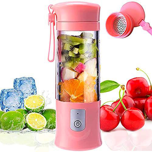 Batidora portátil de tamaño personal Mini batidos mezclador de licuadora de frutas Taza de juicer USB recargable pequeña licuadora de viaje para batidos y batidos 4000mAh batería 420ML (15 onzas)