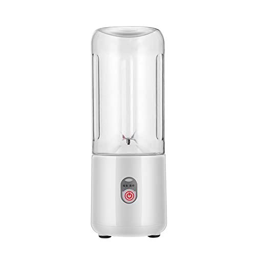 Yuikome - Langadora portátil recargable de jugo de fruta fresca 6 cuchillas eléctrica batida taza batidora batidora batida batida de hielo taza blanca