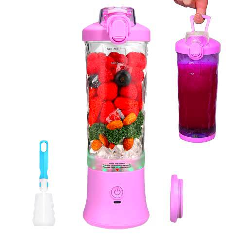KMVIZI Batidora Portatil, 600ml Licuadora Portatil Batidora Smoothie para Zumos y Batidos