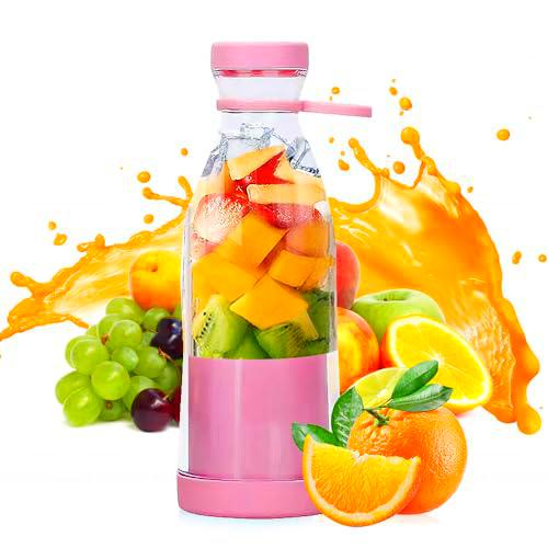 mizikuu Licuadora portátil, 350ML Batidora de Vaso Mini Exprimidor Smoothie USB Recargable Smoothies personal 6 Cuchillas para Frutas