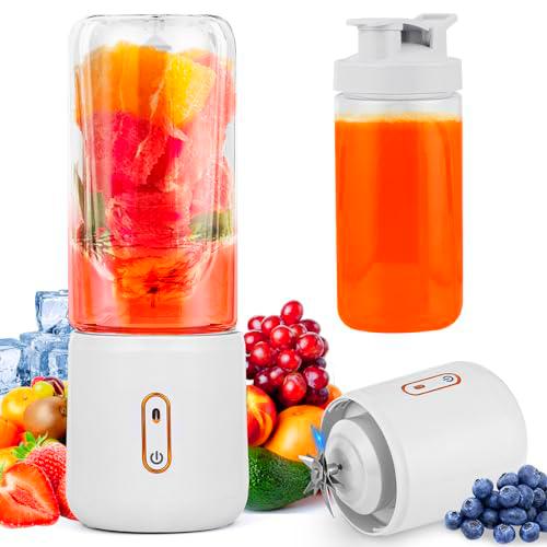 Euakee Batidora Portátil para Smoothies y Batidos, 500mL Mini Batidora con 6 Cuchillas USB Recargable Batidora de Vaso Batidos Blender Mini Licuadora Portatil con Tapa para Cocina