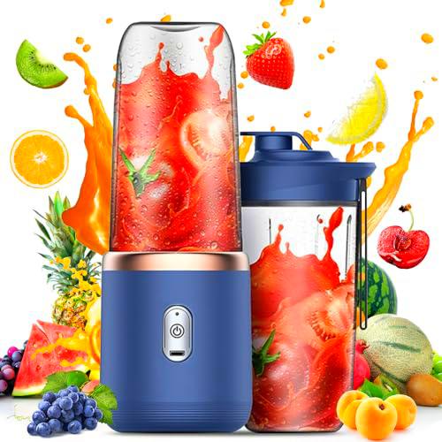 LYPPUL Batidora portátil de 400 ml, batidora portátil para batidos y batidos con 6 cuchillas