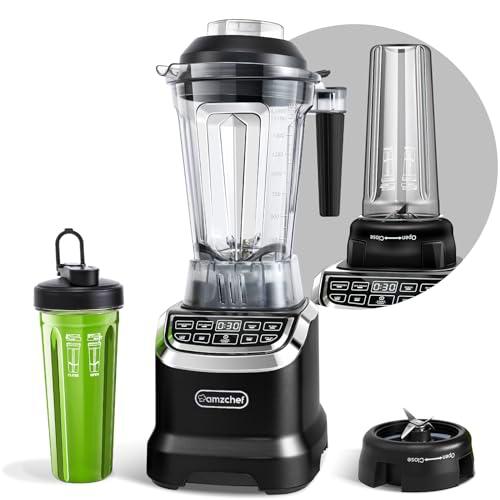 AMZCHEF Licuadora, 1800W Licuadoras para Zumos y Batidos con Panel Inteligente con Pantalla Táctil