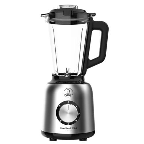 Juanita® Batidora de Vaso ShineBlend 2000 | Batidora Potencia 2000W | Licuadora Jarra 1.5L Termoresistente | Gran Capacidad | Licuadora para Zumos y Batidos | 5 Velocidades | INOX | 2000W, 1.5 Litros