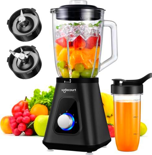 Safecourt Kitchen Blender - Potente batidora de 1200 vatios con taza para ir