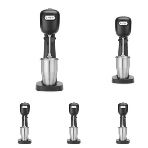 HENDI Batidora, Mezclador de bebidas, Frappés, Incluye 2 vasos mezcladores (acero inoxidable y policarbonato) y 2 juegos de 2 mezcladores cada uno