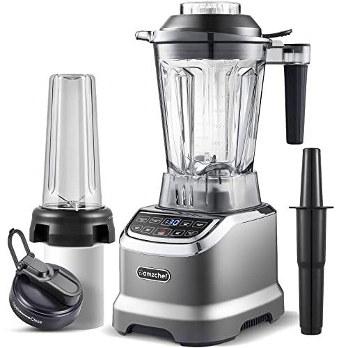 AMZCHEF Batidora de Vaso 2 en 1 - Batidora 2000W Profesional con Panel Inteligente con Pantalla Táctil