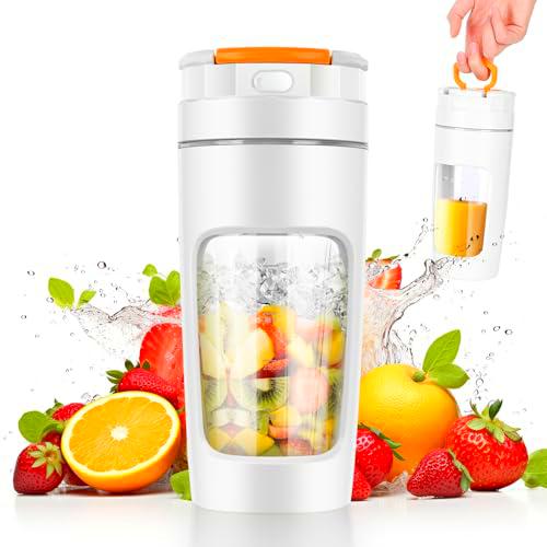 600 ML Batidora portátil, Mini Licuadora, Minibatidora con Cuchilla de Acero Inoxidable de 4 Puntas