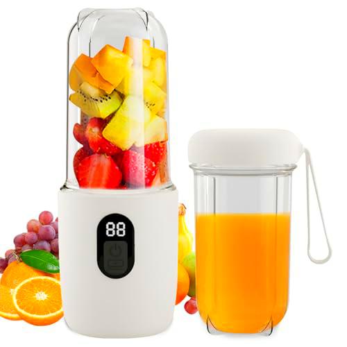 Batidora portátil para hacer smoothie maker to go, batidora de 500 ml con tapa de viaje