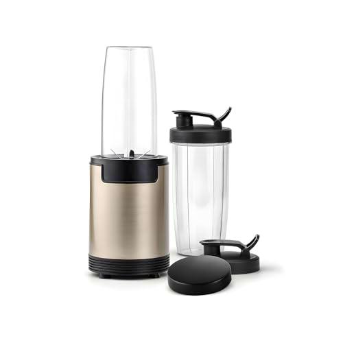 Wintem Batidora picadora con 4 cuchillas y recipiente de 800 ml/600 W dorado