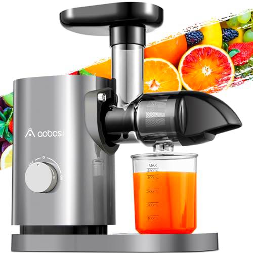 Aobosi Licuadora prensado en frio, Extractor de zumos y frutas con motor silencioso
