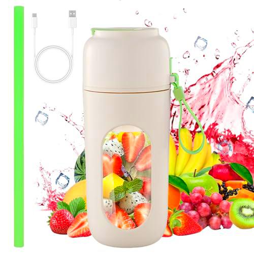 Batidora de Vaso Portatil, 350ml, Mini Licuadora Portatil Potente con 12 Cuchillas de Acero Inoxidable